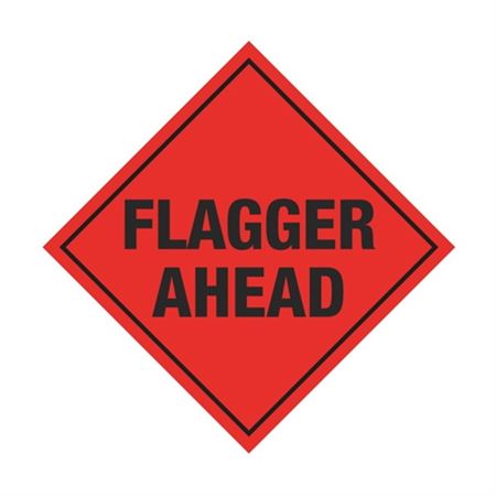 Flagger Ahead Roll-Up Sign